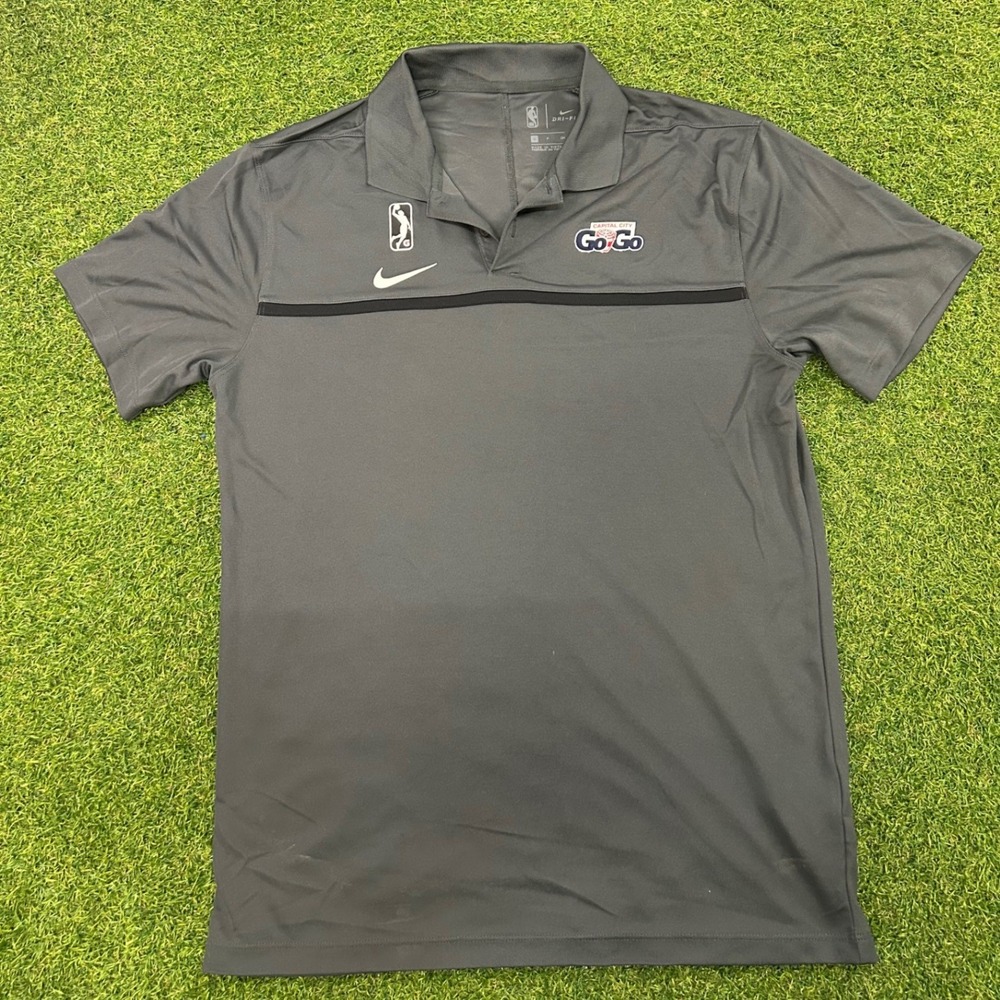 Nike‎ Capital City Go-Go NBA G League Dri-FIT Polo Shirt Mens Small Grey